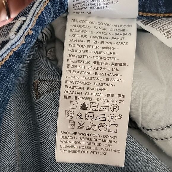 Levi's 711 Skinny Distressed Cuffed Frayed Hem Jeans - Size 27 - Picture 4 of 14